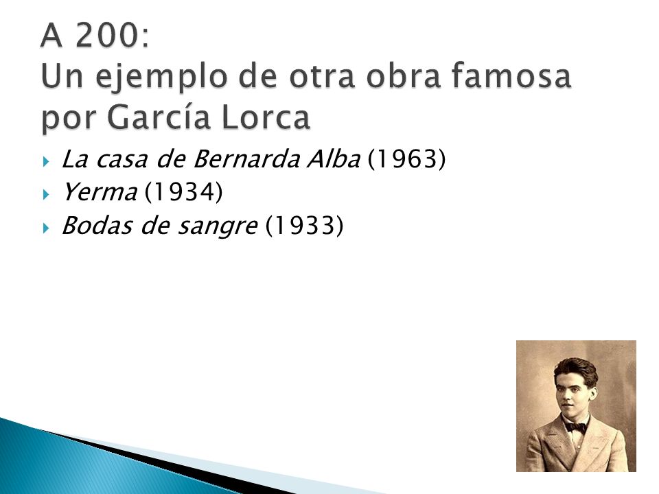 A 200: Un ejemplo de otra obra famosa por García Lorca