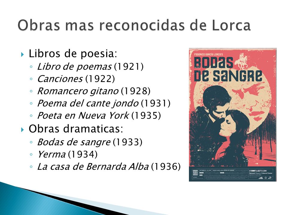 Obras mas reconocidas de Lorca