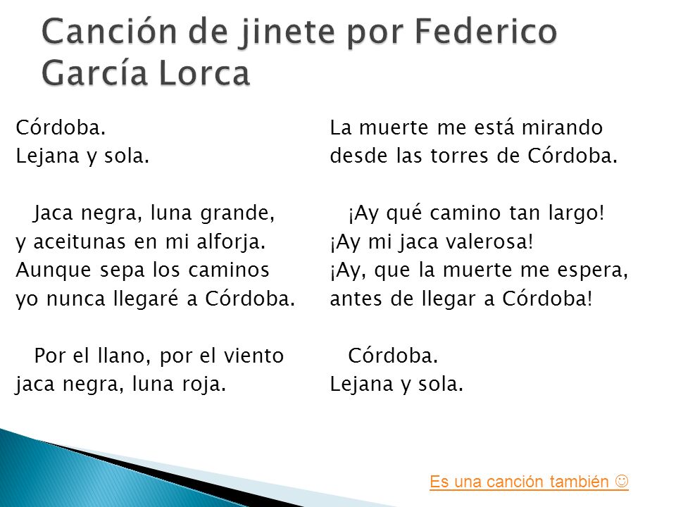 Canción de jinete por Federico García Lorca