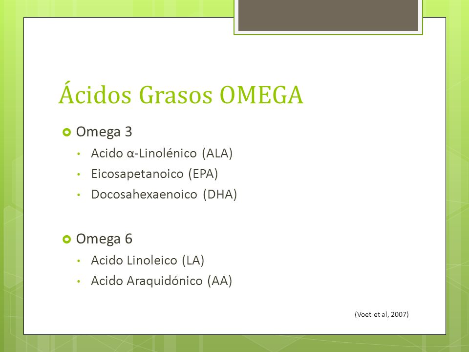 Ácidos Grasos OMEGA Omega 3 Omega 6 Acido α-Linolénico (ALA)