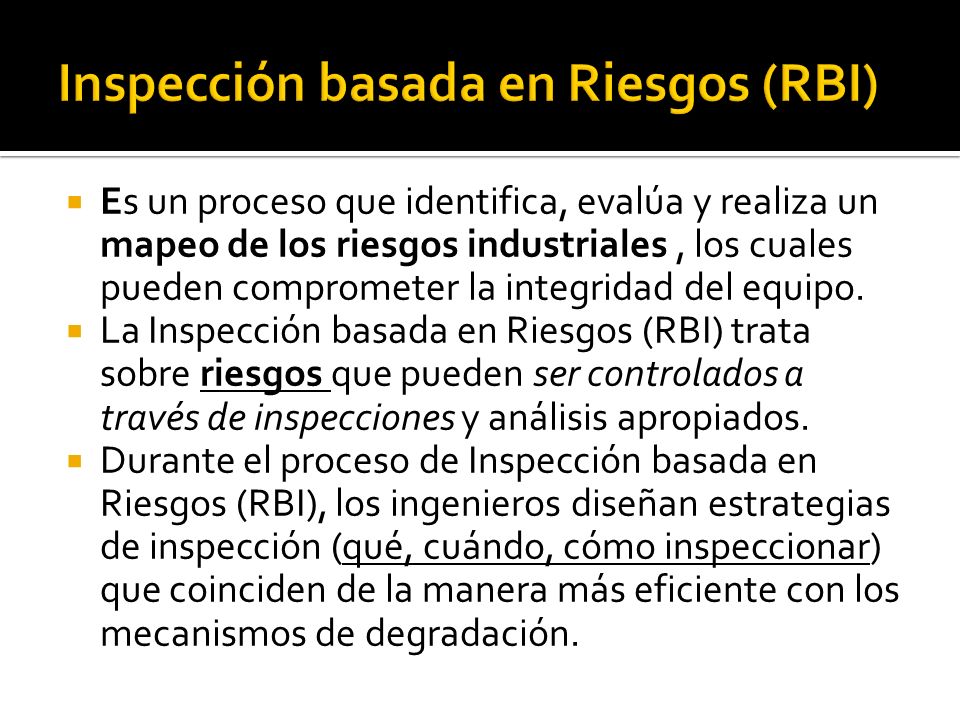 Inspección basada en Riesgos (RBI)