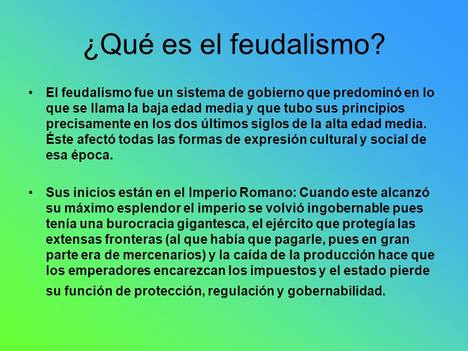 ¿Qué es el feudalismo