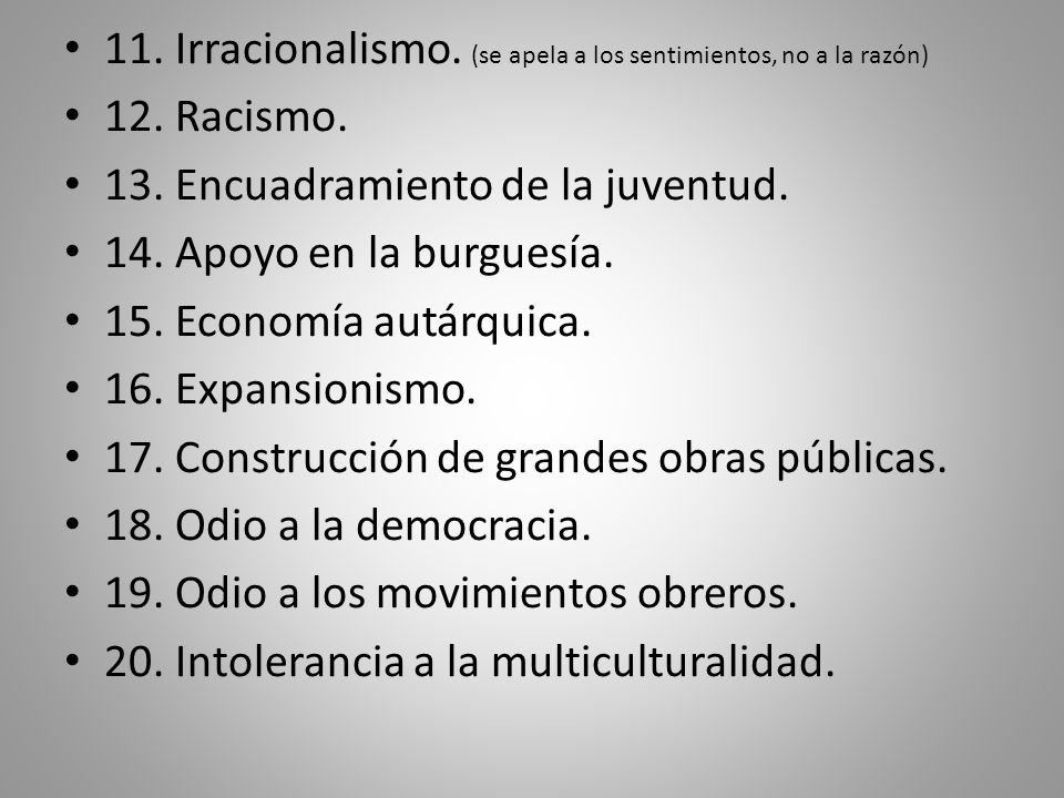 11. Irracionalismo. (se apela a los sentimientos, no a la razón)