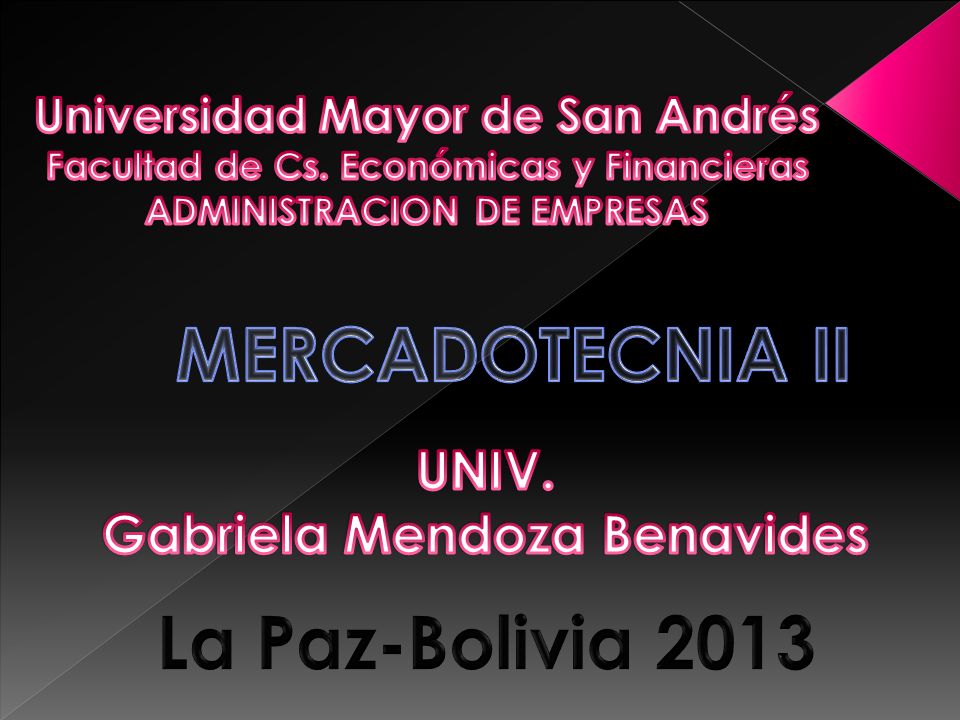 MERCADOTECNIA II La Paz-Bolivia 2013
