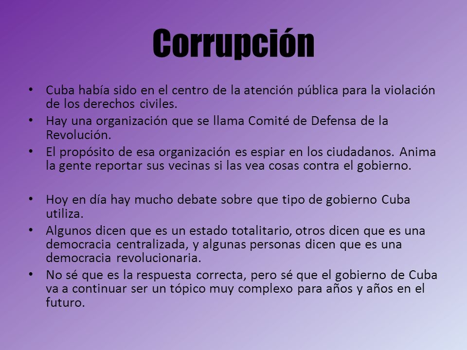 Corrupción Cuba había sido en el centro de la atención pública para la violación de los derechos civiles.