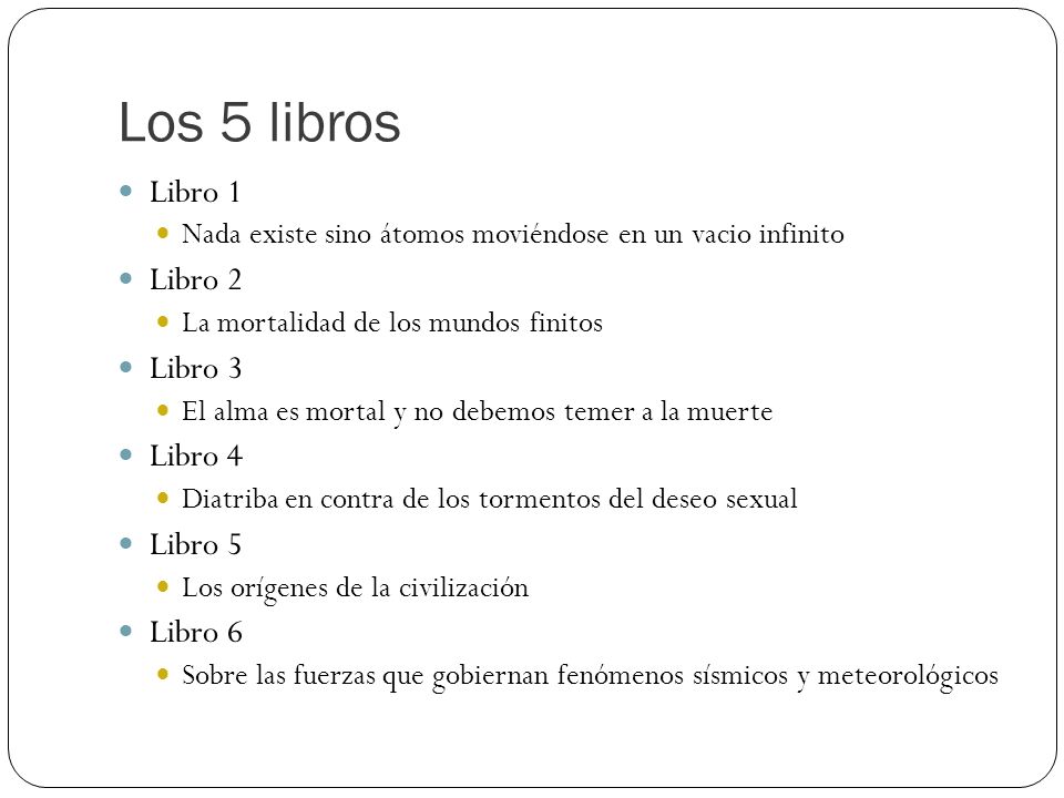Los 5 libros Libro 1 Libro 2 Libro 3 Libro 4 Libro 5 Libro 6