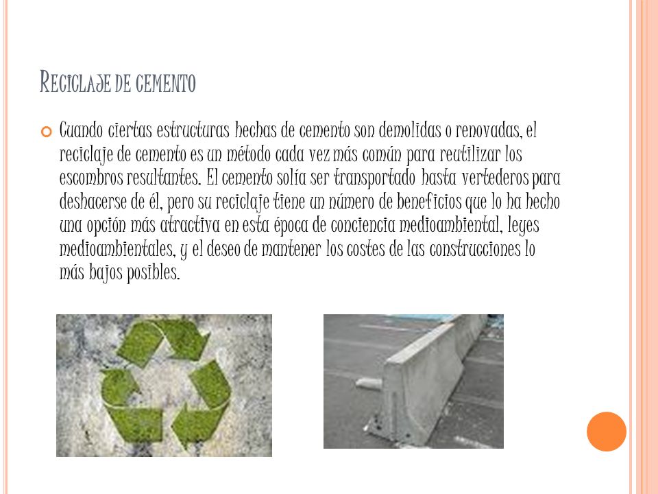 Reciclaje de cemento