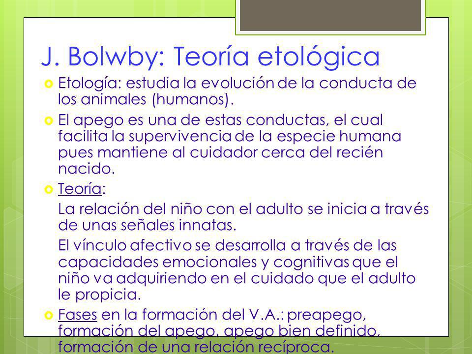 J. Bolwby: Teoría etológica