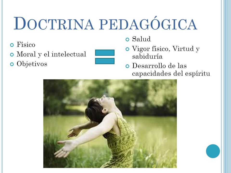 Doctrina pedagógica Salud Vigor físico, Virtud y sabiduría Físico