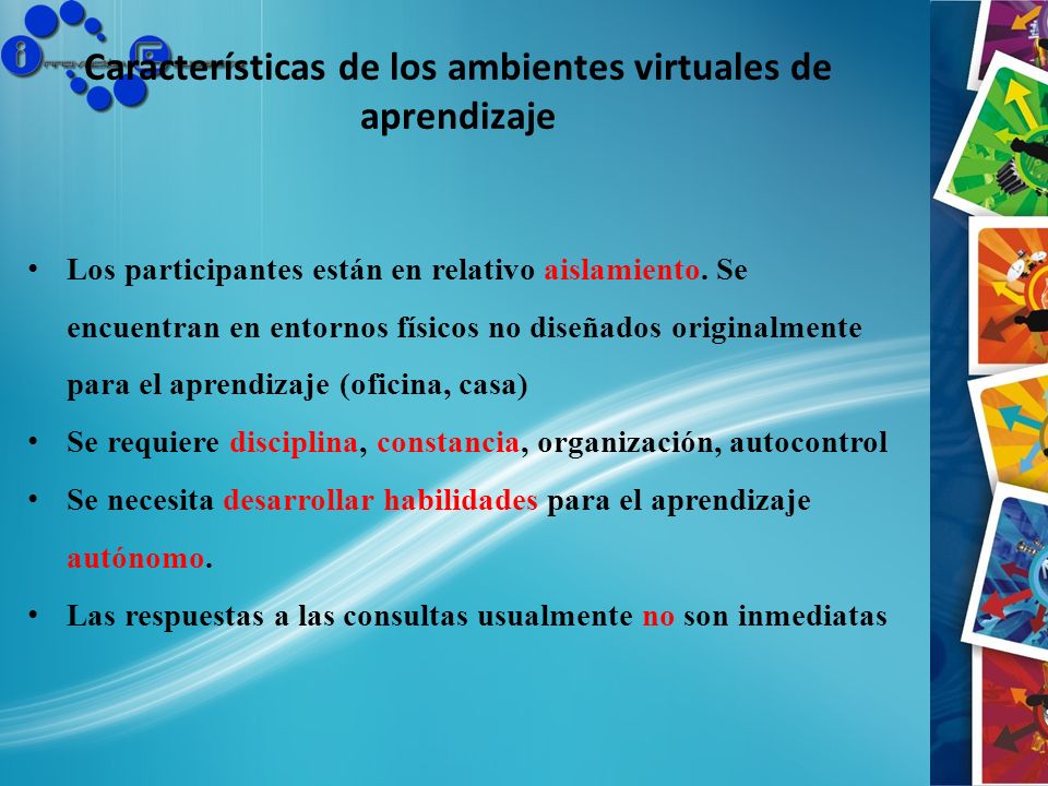 Características de los ambientes virtuales de aprendizaje