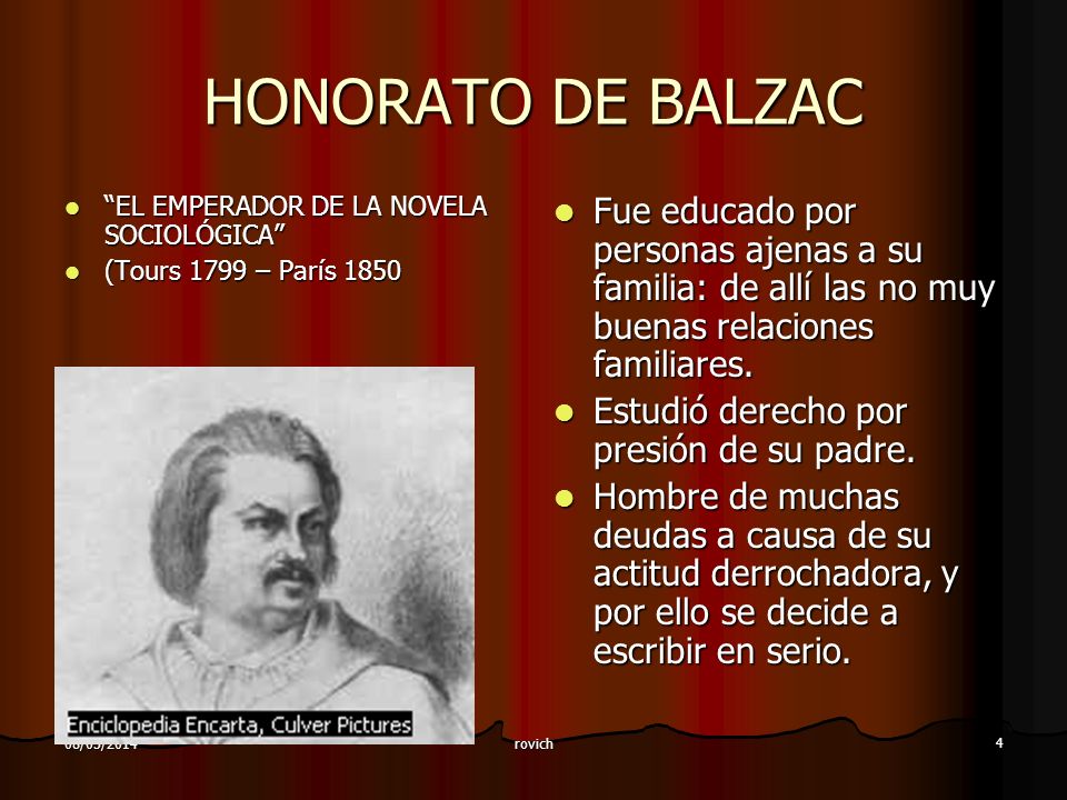 HONORATO DE BALZAC EL EMPERADOR DE LA NOVELA SOCIOLÓGICA (Tours 1799 – París