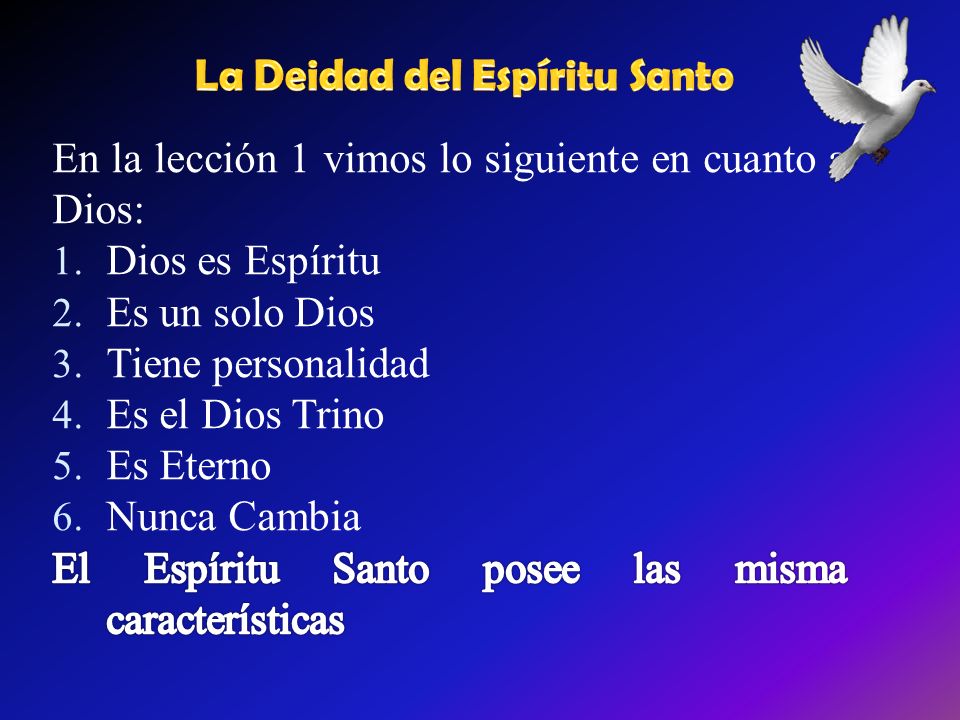 La Deidad del Espíritu Santo