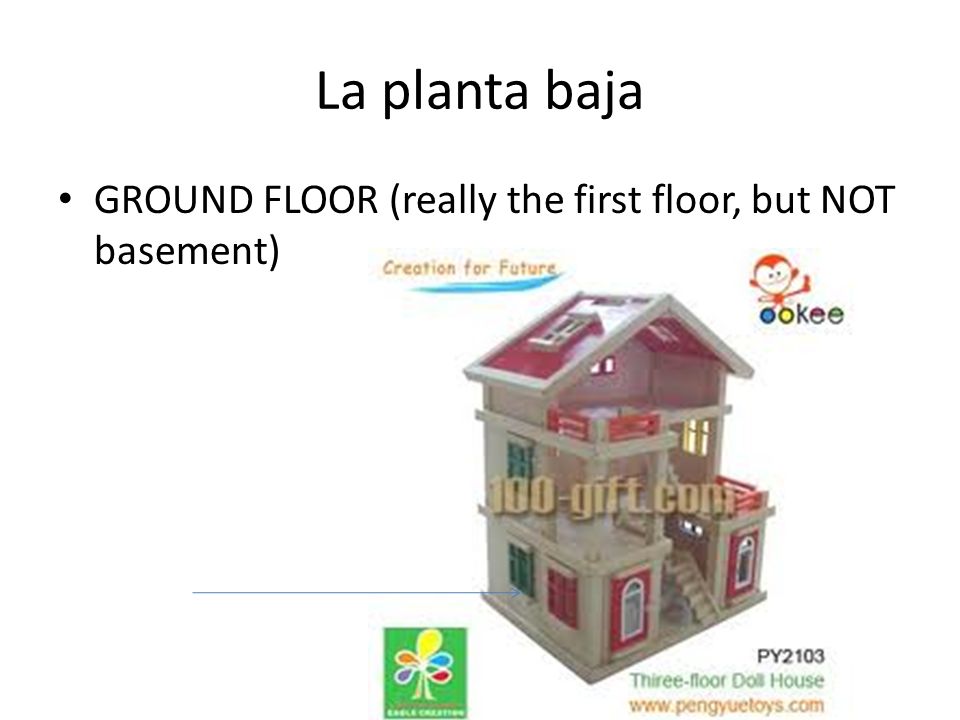La planta baja GROUND FLOOR (really the first floor, but NOT basement)