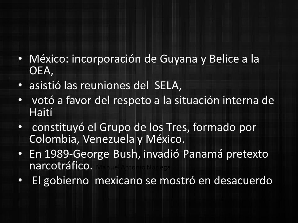 México: incorporación de Guyana y Belice a la OEA,