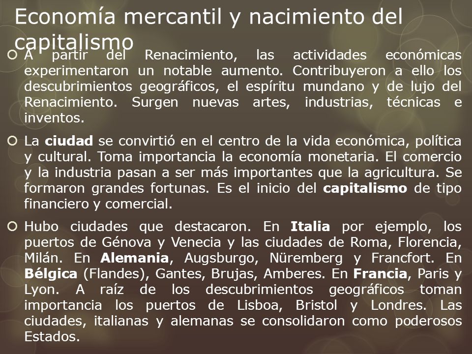 Economía mercantil y nacimiento del capitalismo