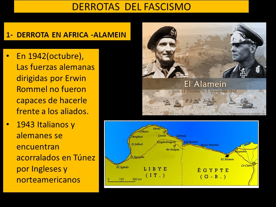 DERROTAS DEL FASCISMO 1- DERROTA EN AFRICA -ALAMEIN.
