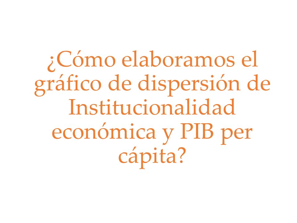 ¿Cómo elaboramos el gráfico de dispersión de Institucionalidad económica y PIB per cápita