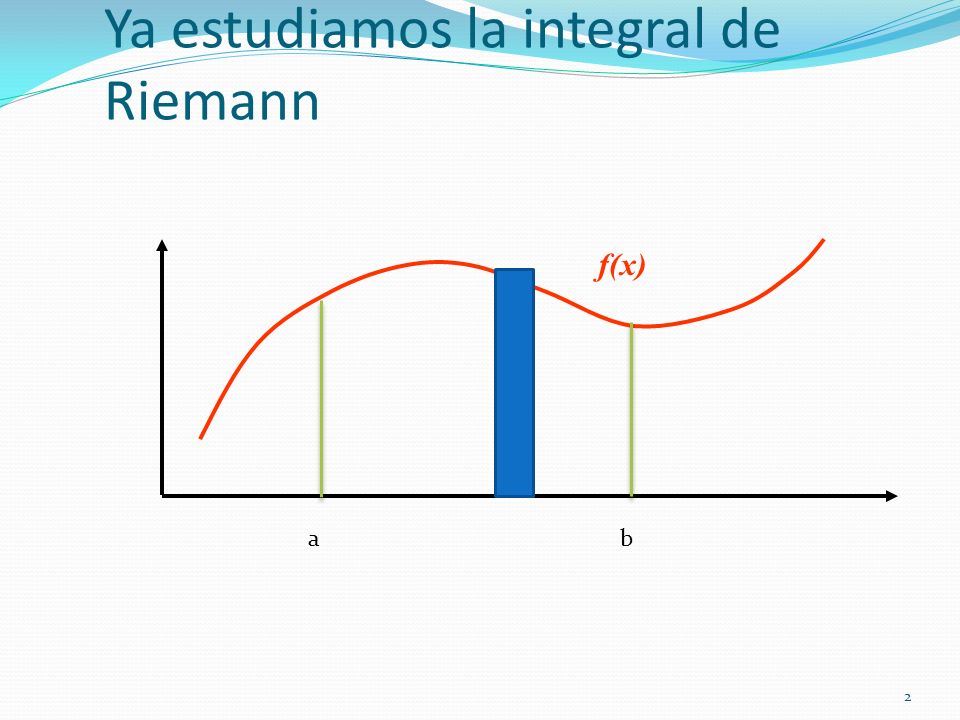 Ya estudiamos la integral de Riemann