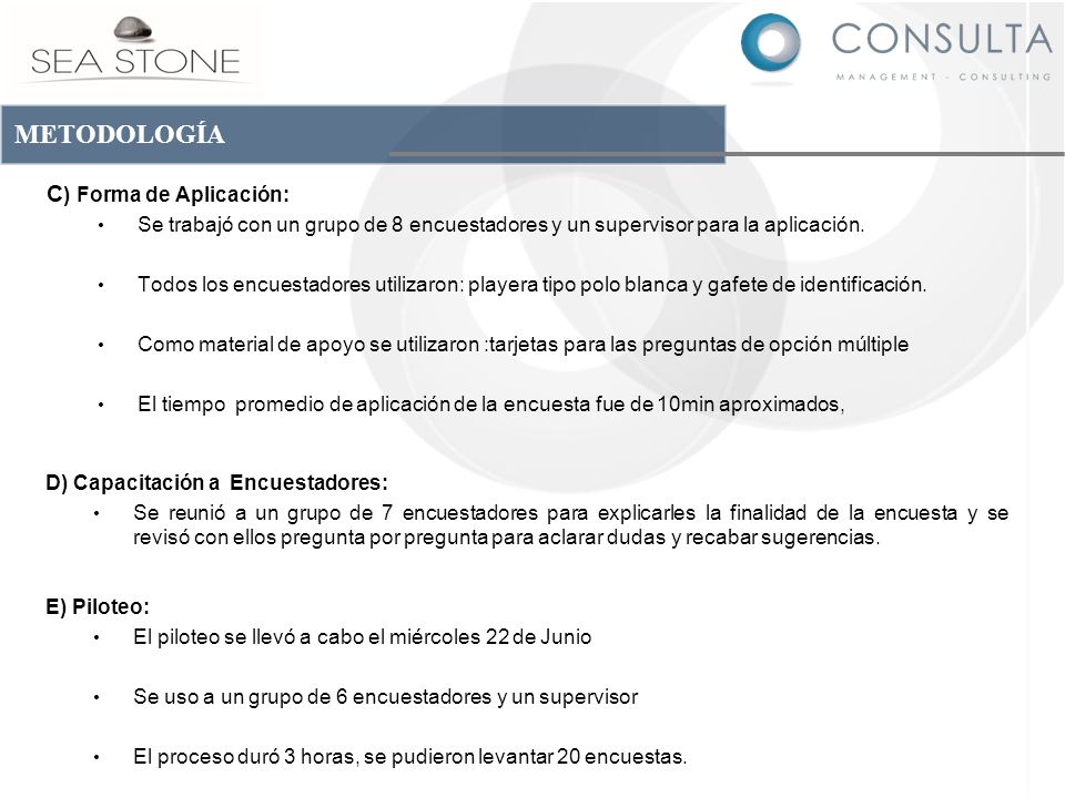 METODOLOGÍA C) Forma de Aplicación: