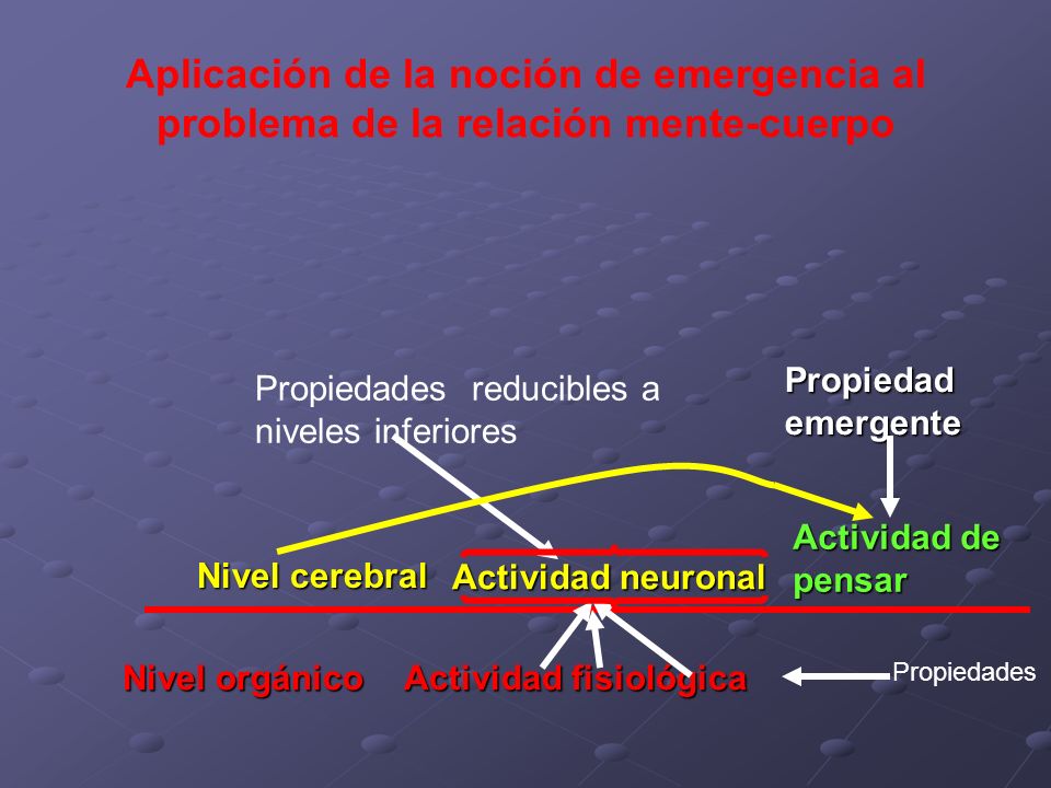 Aplicación de la noción de emergencia al problema de la relación mente-cuerpo