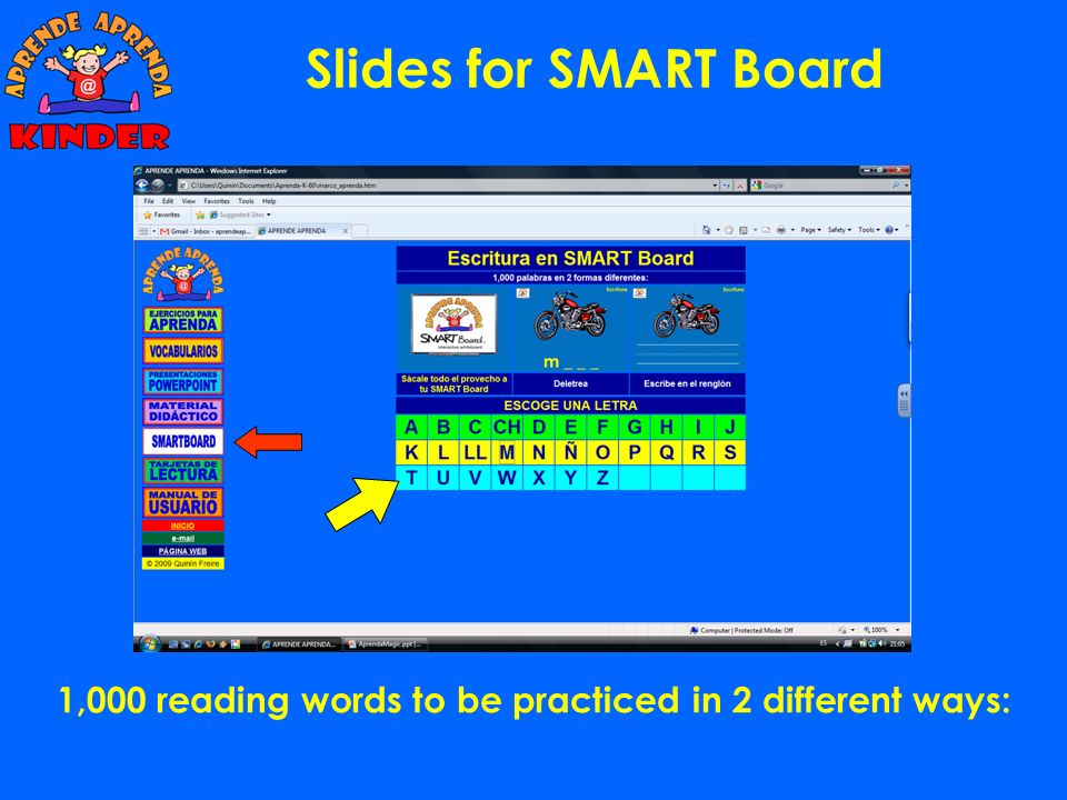 1,000 reading words to be practiced in 2 different ways: