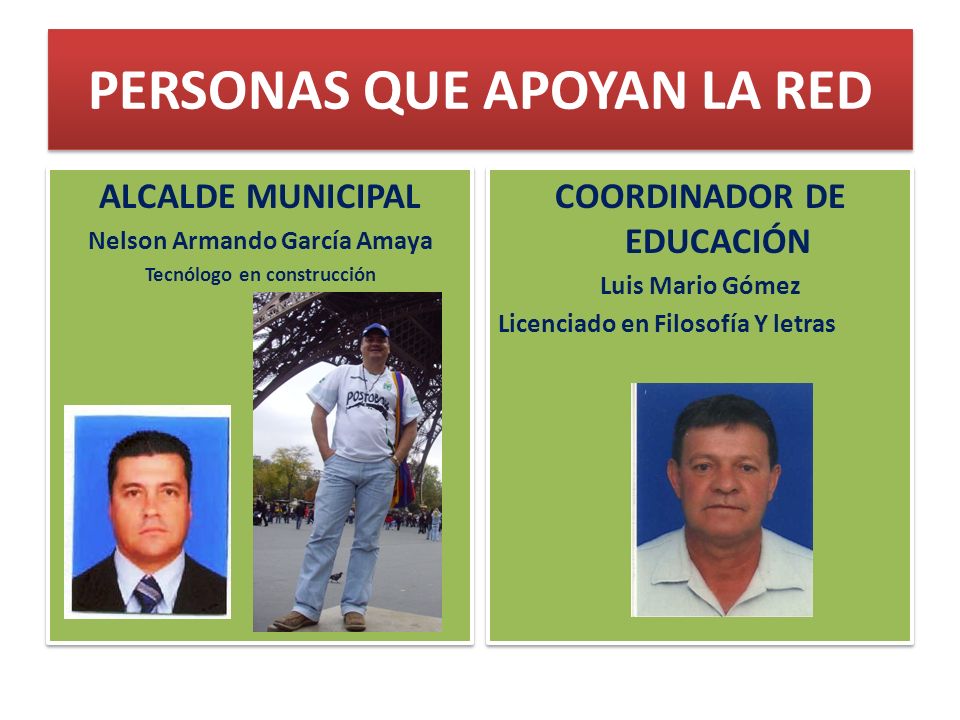 PERSONAS QUE APOYAN LA RED