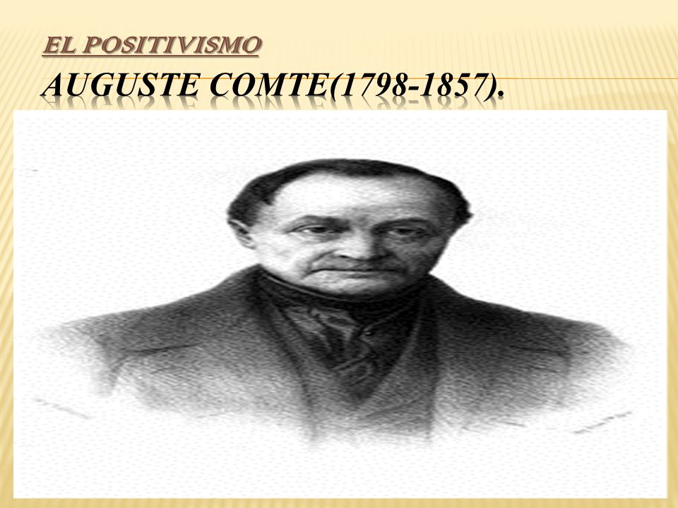 EL POSITIVISMO Auguste Comte( ).