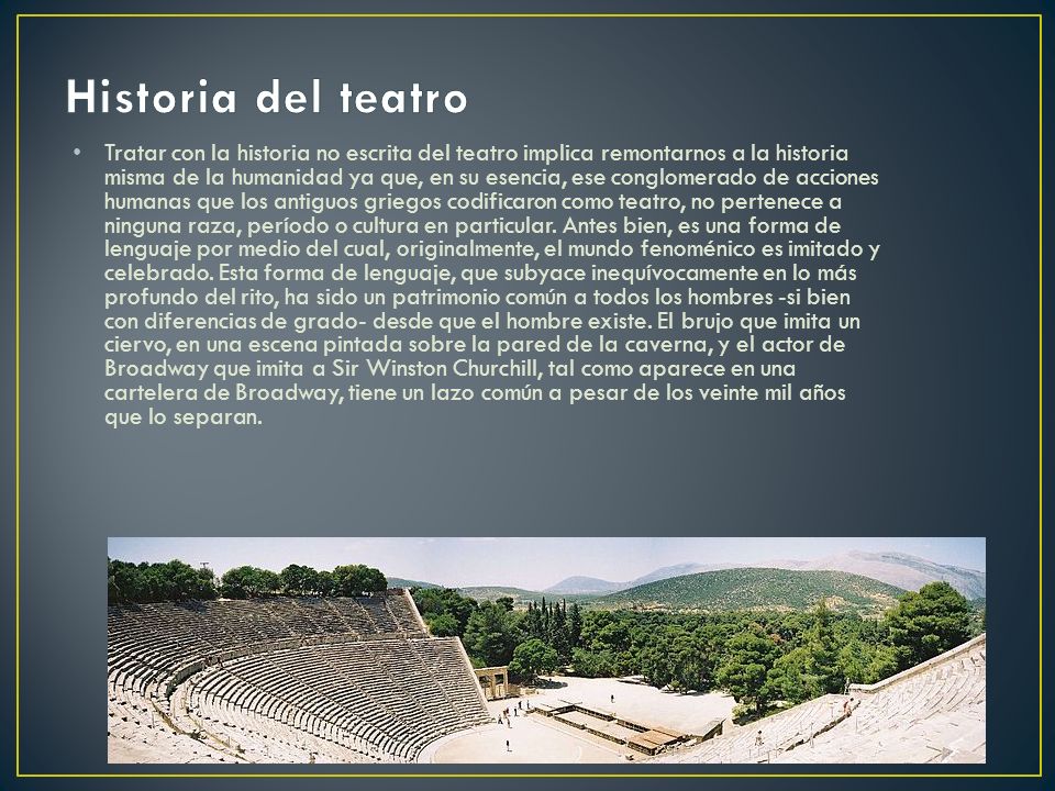 Historia del teatro