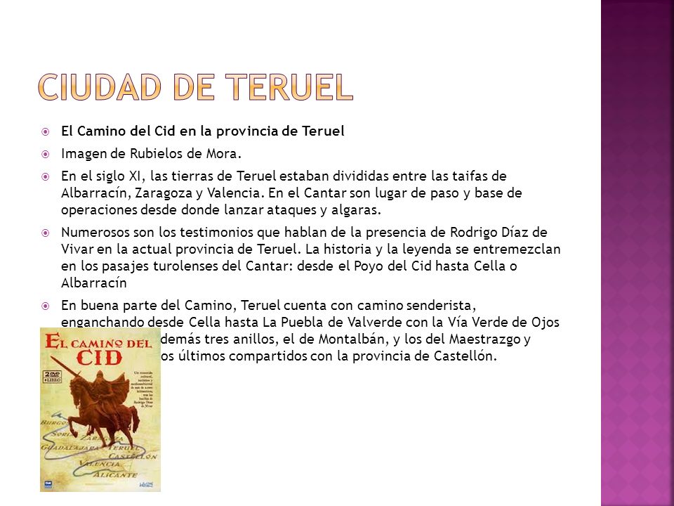 Ciudad de Teruel El Camino del Cid en la provincia de Teruel