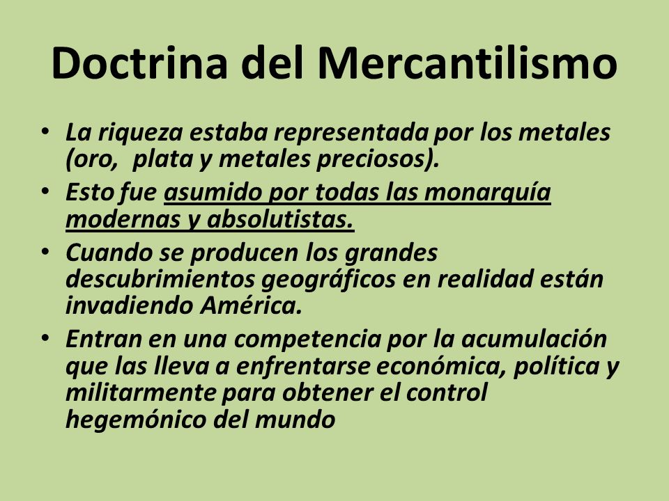 Doctrina del Mercantilismo