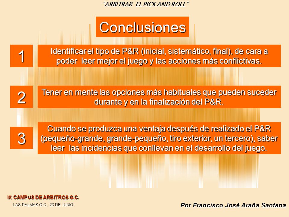 ARBITRAR EL PICK AND ROLL IX CAMPUS DE ARBITROS G.C.
