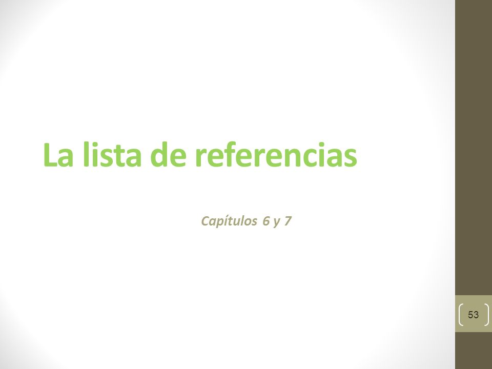 La lista de referencias