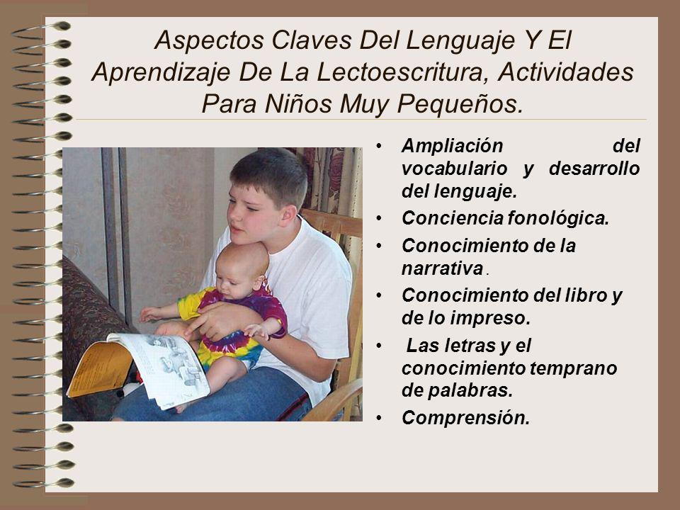 Aspectos Claves Del Lenguaje Y El Aprendizaje De La Lectoescritura, Actividades Para Niños Muy Pequeños.