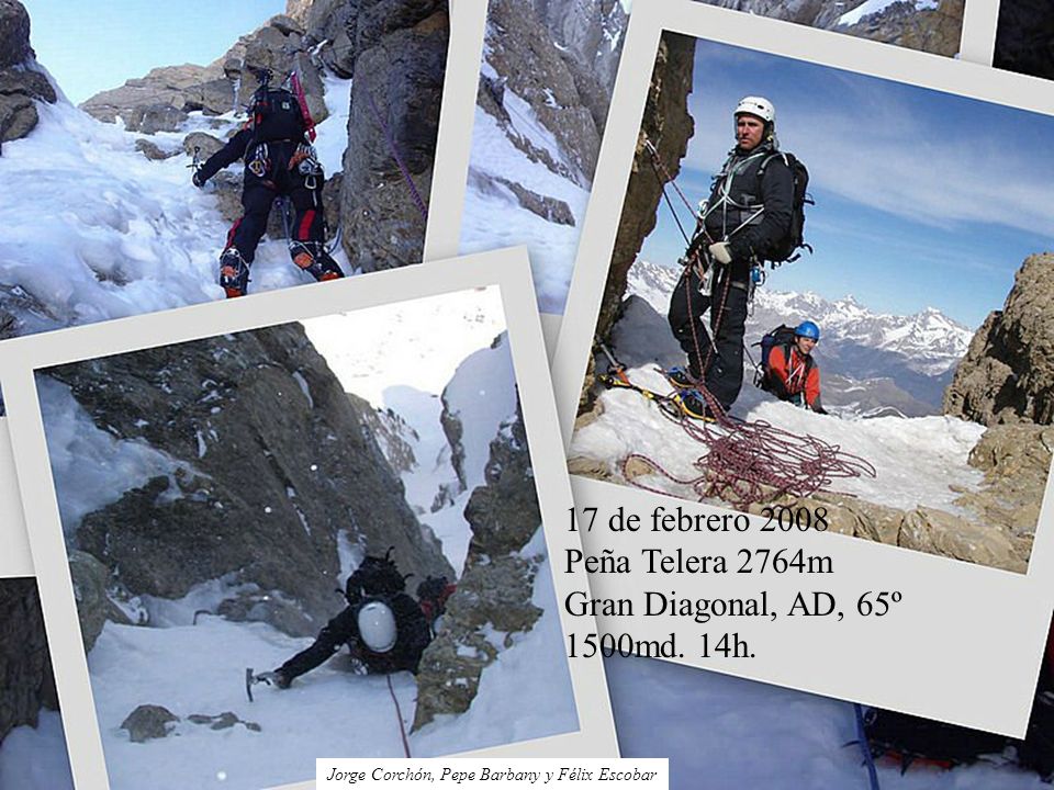 17 de febrero 2008 Peña Telera 2764m Gran Diagonal, AD, 65º