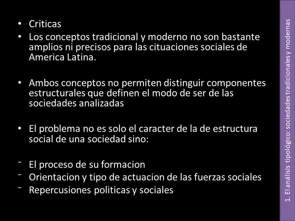 1. El análisis tipológico: sociedades tradicionales y modernas