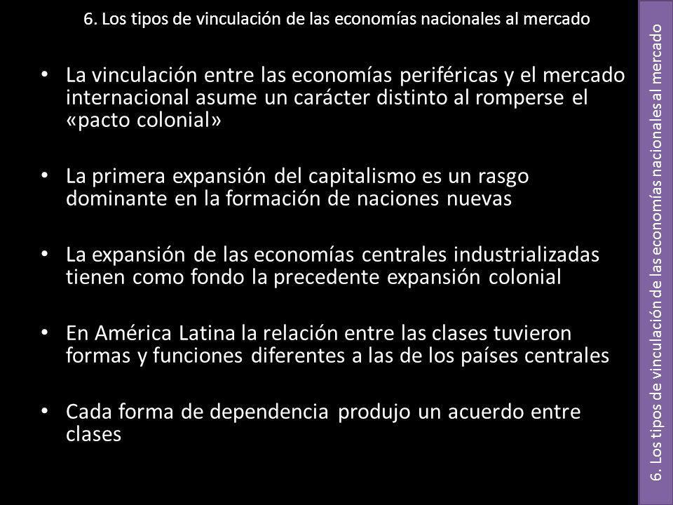 6. Los tipos de vinculación de las economías nacionales al mercado