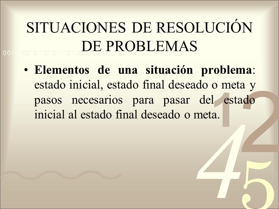 SITUACIONES DE RESOLUCIÓN DE PROBLEMAS
