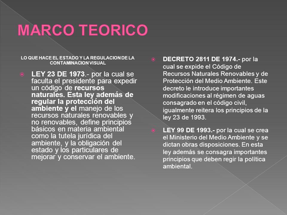 LO QUE HACE EL ESTADO Y LA REGULACION DE LA CONTAMINACION VISUAL