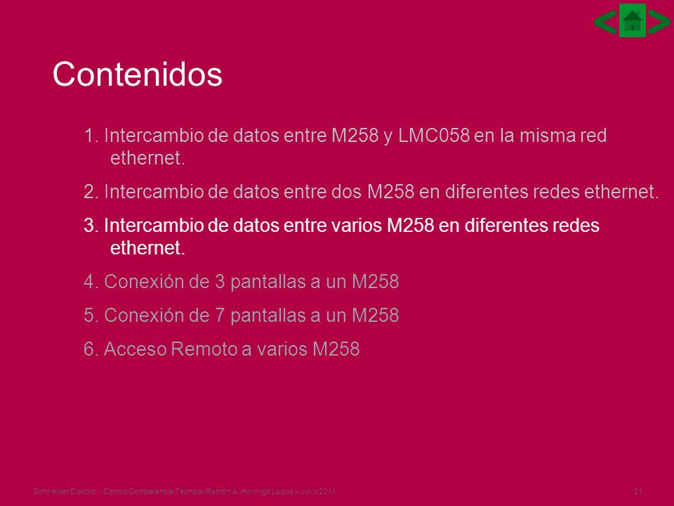 Contenidos 1. Intercambio de datos entre M258 y LMC058 en la misma red ethernet.