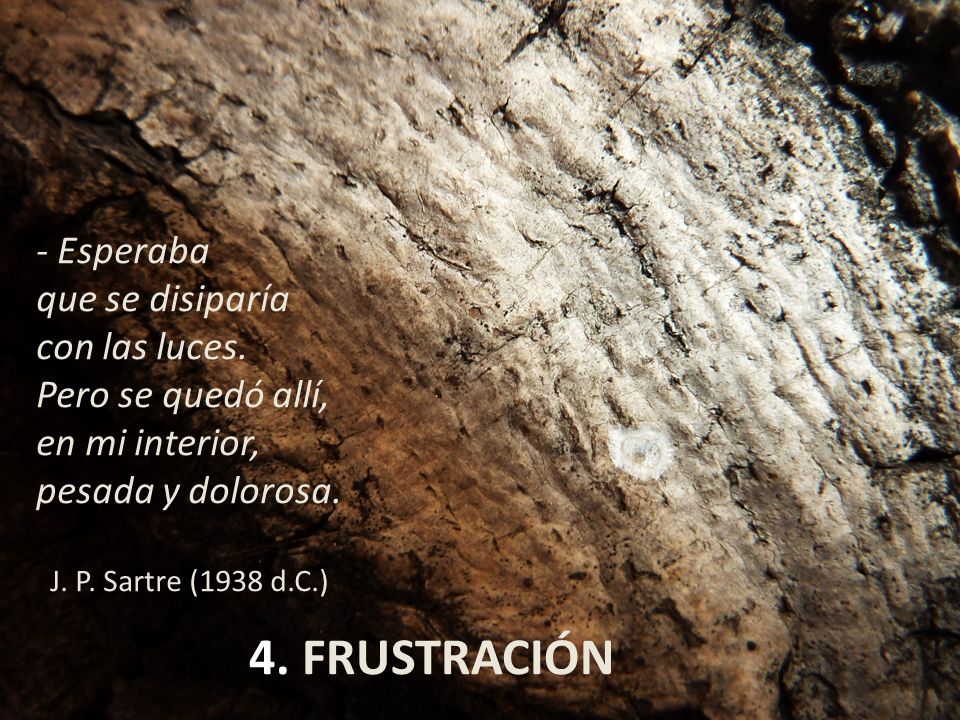 4. FRUSTRACIÓN - Esperaba que se disiparía con las luces.