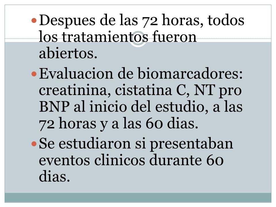 Despues de las 72 horas, todos los tratamientos fueron abiertos.