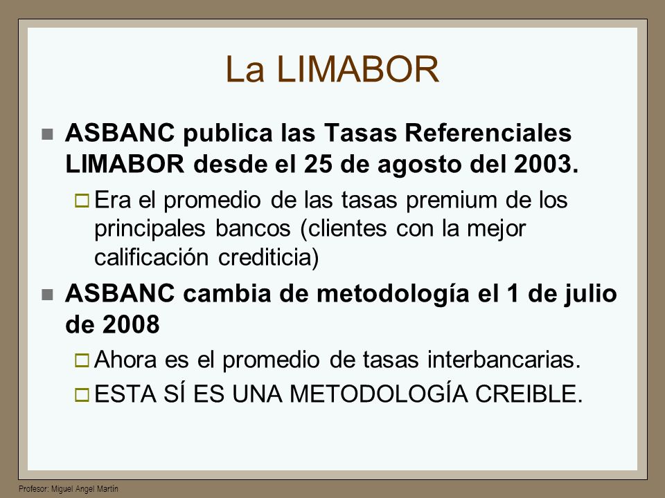 La LIMABOR ASBANC publica las Tasas Referenciales LIMABOR desde el 25 de agosto del