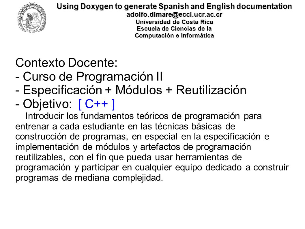 - Curso de Programación II - Especificación + Módulos + Reutilización