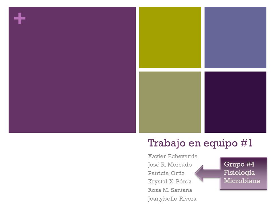 Trabajo en equipo #1 Grupo #4 Fisiología Microbiana Xavier Echevarria