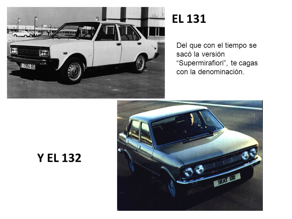 EL 131 Del que con el tiempo se sacó la versión Supermirafiori , te cagas con la denominación.