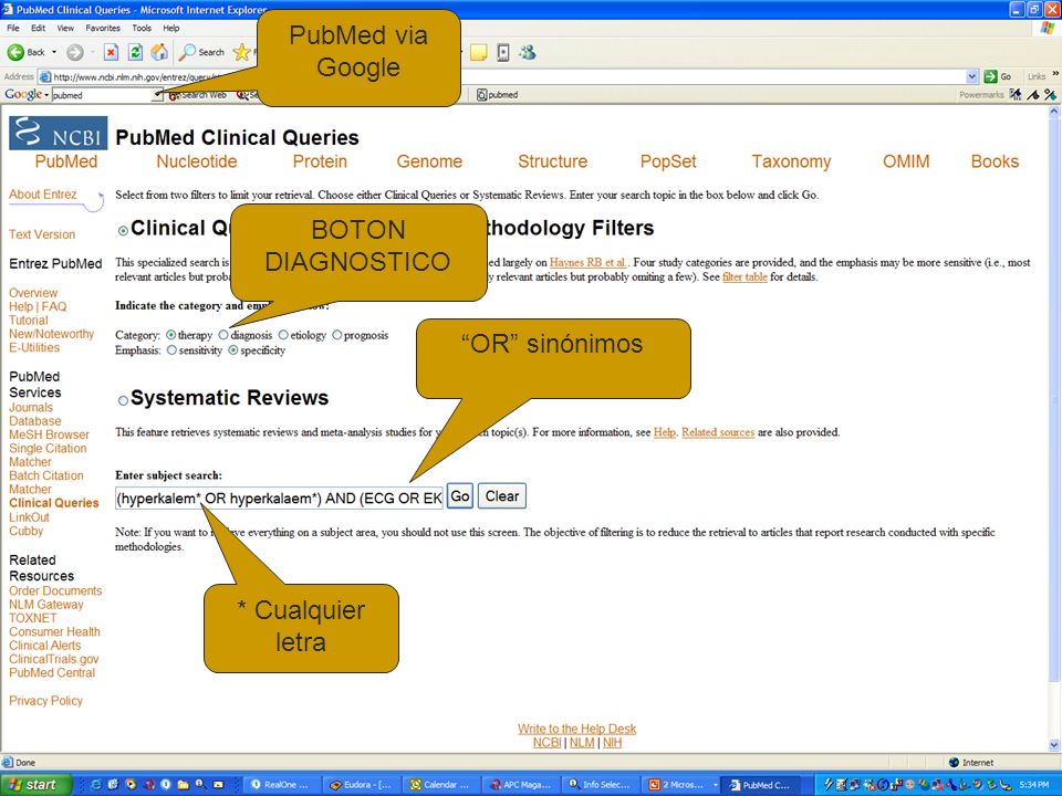 PubMed via Google BOTON DIAGNOSTICO OR sinónimos * Cualquier letra