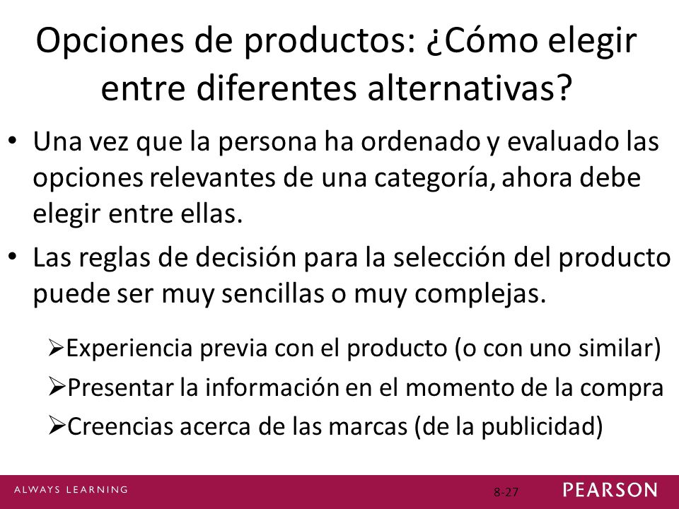 Opciones de productos: ¿Cómo elegir entre diferentes alternativas