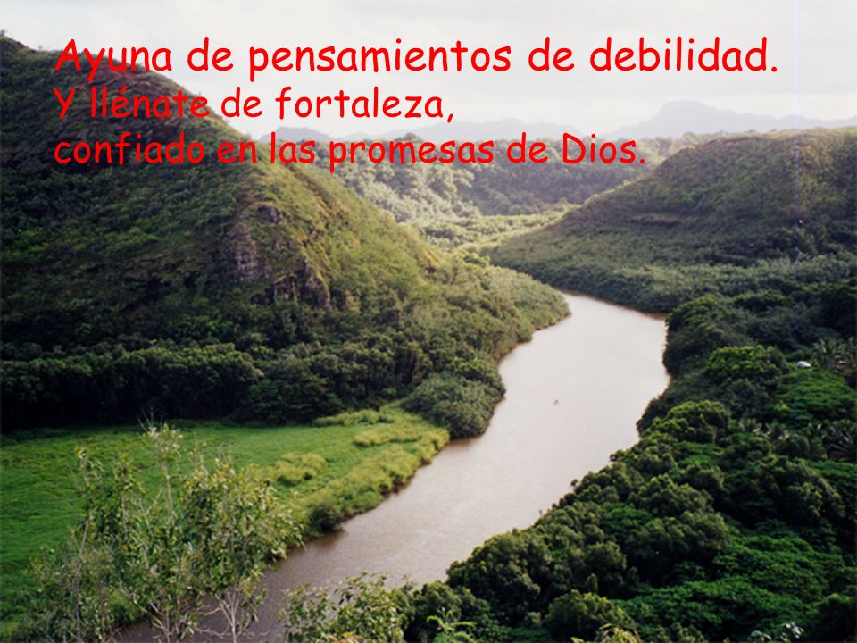 Ayuna de pensamientos de debilidad. Y llénate de fortaleza,