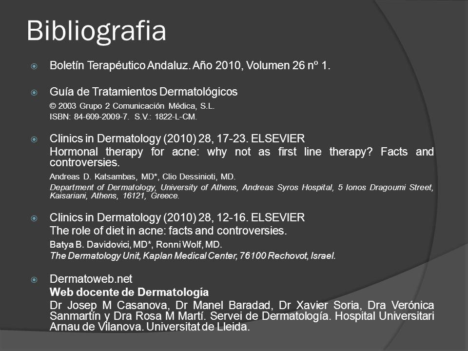 Bibliografia Boletín Terapéutico Andaluz. Año 2010, Volumen 26 nº 1.