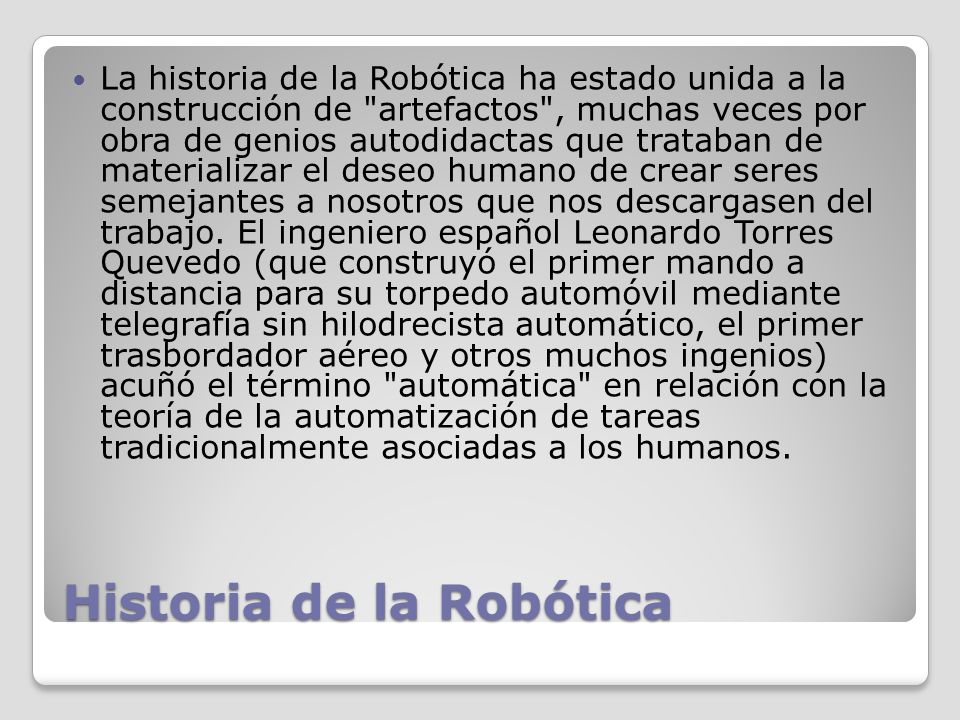 Historia de la Robótica